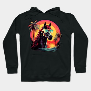 Retro Wave Arabian Horse Hoodie